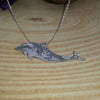 Sterling Silver Etched Sea Scene Dolphin Necklace