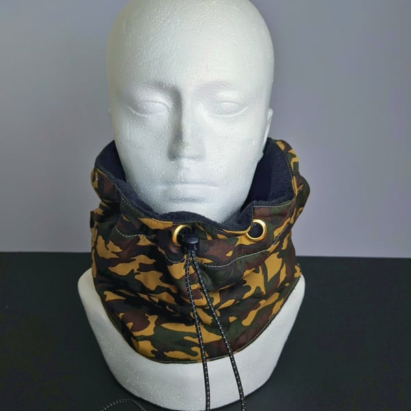 Green Jungle Camo Fleece Lined Snood Neck Warmer