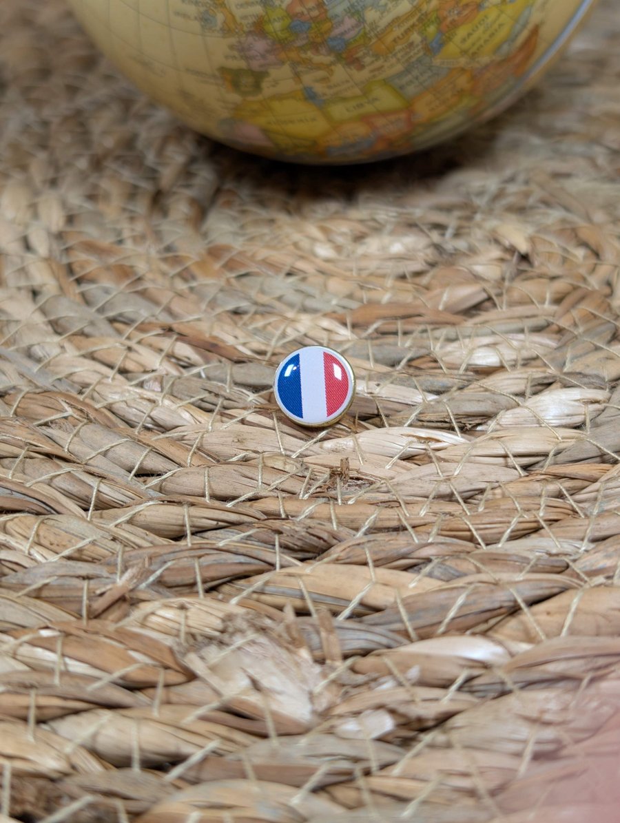 France Flag Map Pin – European Travel Map Push Pin for Wooden Maps, France Pin