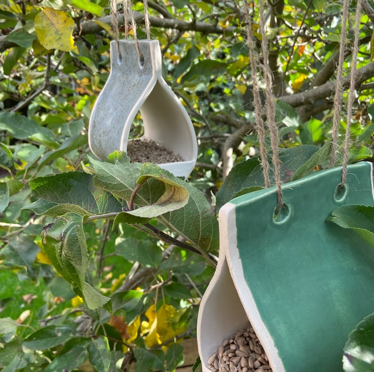 Ceramic Handing Bird Feeder, pigeon proof Folksy
