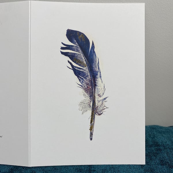 5 Feather blank greetings cards, notelets & envelopes, A6