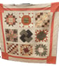 Handmade Autumn Sampler Quilt - Reversible Pumpkin Patchwork Throw - Image 1