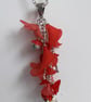 Red & Silver Lucite Flower Necklace - Image 2