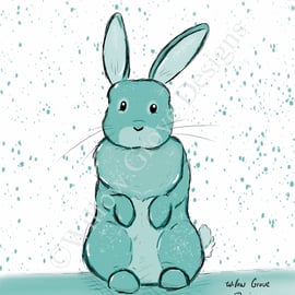 Snow bunny art print 