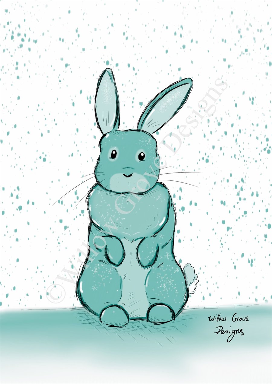 Snow bunny art print 