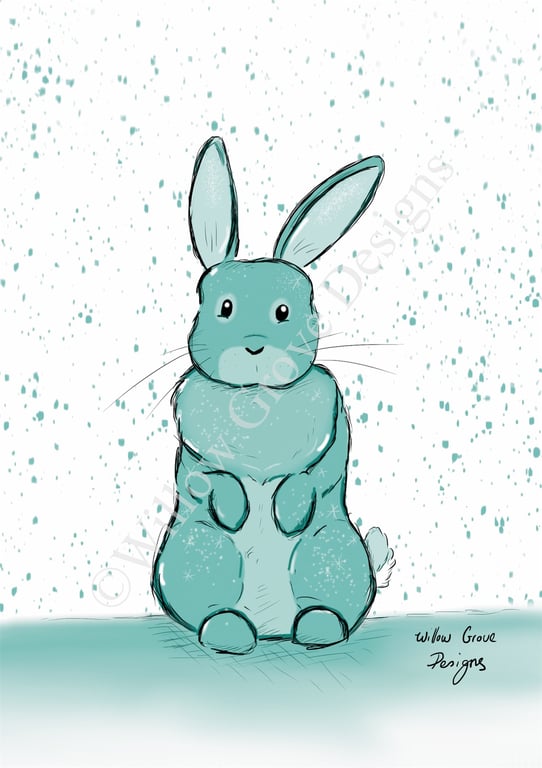 Snow bunny art print 