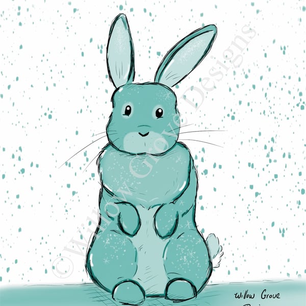 Snow bunny art print 
