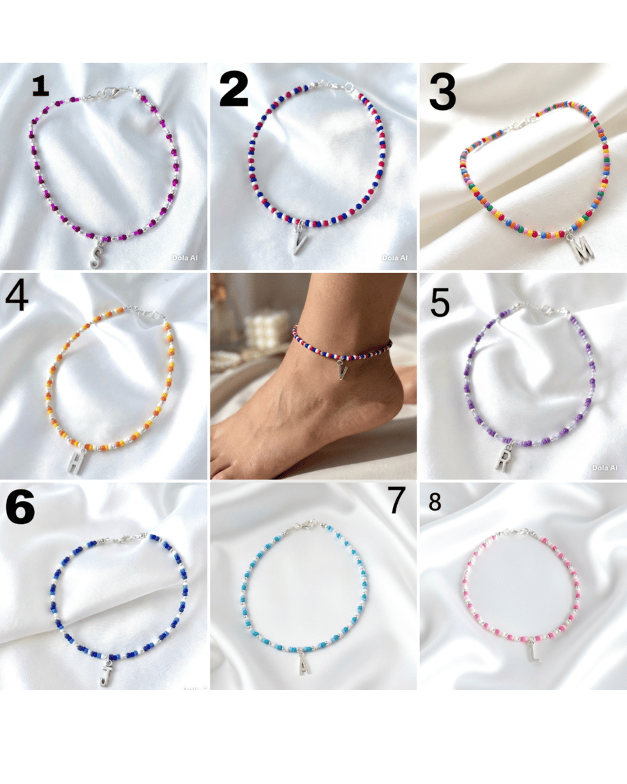 Personalised Seed Bead Anklets