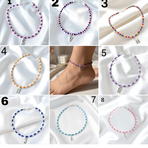 Personalised Seed Bead Anklets