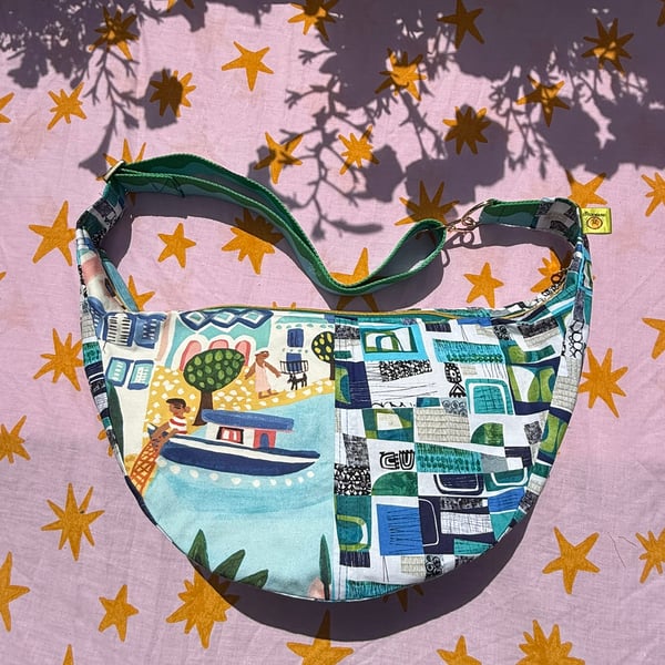 One of a Kind Handmade Crossbody Bag - Hanging at the Harbour!