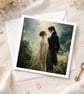 Pride and Prejudice Inspired Romantic Card - Darcy & Elizabeth Literary Love Art