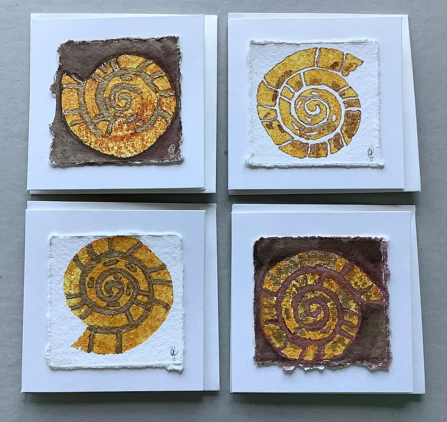Ammonite print mini cards 