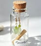 Bowenite & Olive Crystal Message in a bottle Earrings