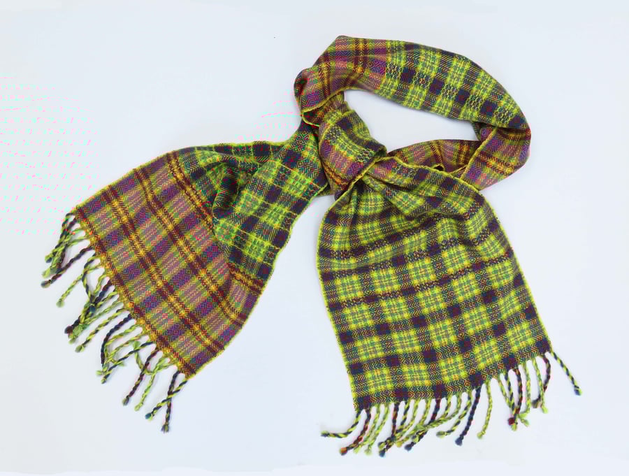 Yellow tartan scarf
