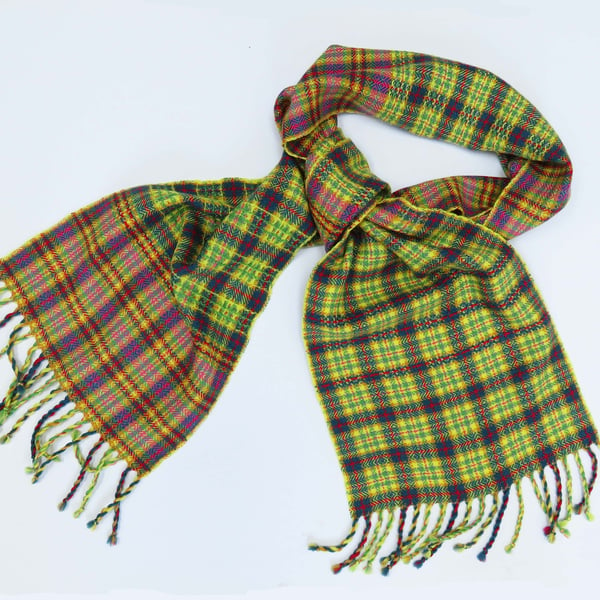 Yellow tartan scarf