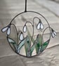 Snowdrop stained glass wreath handmade wall or window hanging decoration