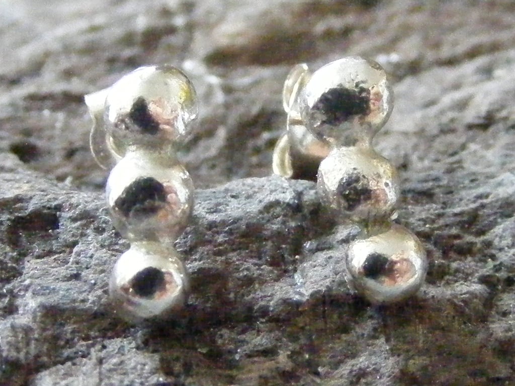 Sterling Silver Nugget Stud Earrings