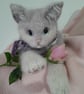 Knitted Mohair Cat, Dotpebblesknits Design
