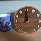 Moon phase lunar clock - handmade, walnut and Scottish oak