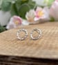 Silver Luna Circle Stud Earrings - Image 7