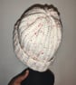 Ribbed Cream Pastel Tweed Beanie - Image 3