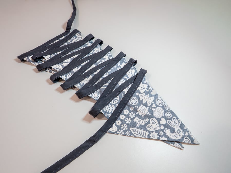 Scandi Grey - 15 flag fabric bunting