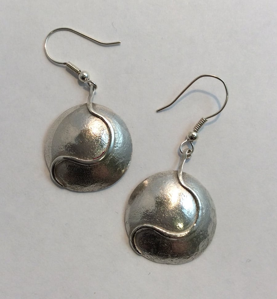Large silver dome earrings