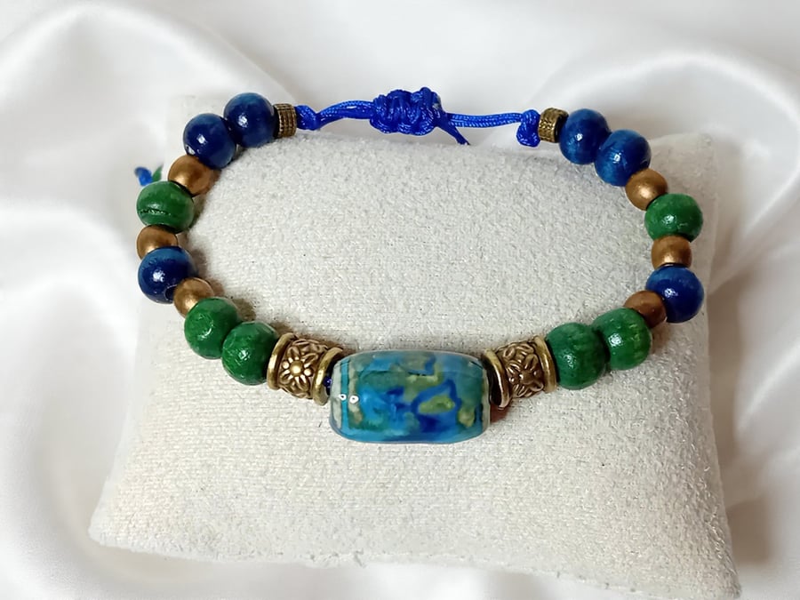 Boho Style Wooden Beaded Bracelet