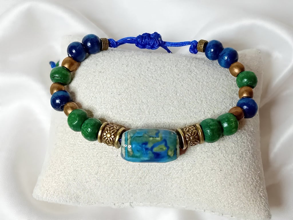 Boho Style Wooden Beaded Bracelet