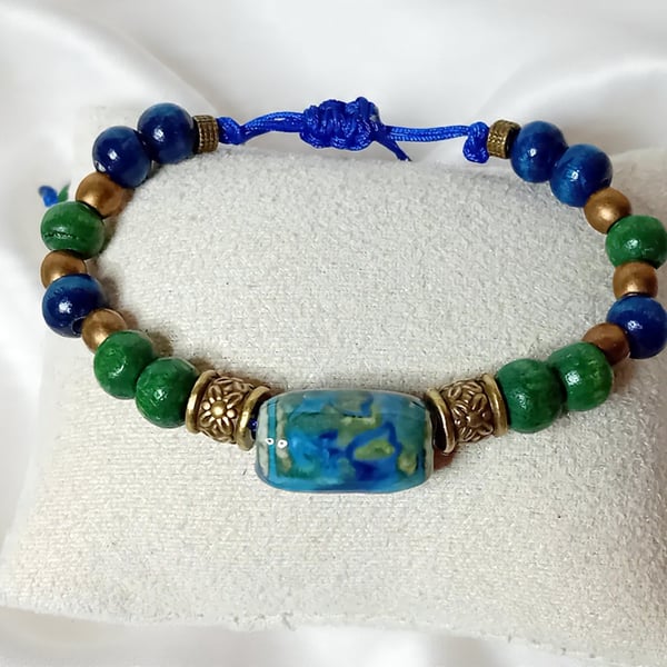 Boho Style Wooden Beaded Bracelet