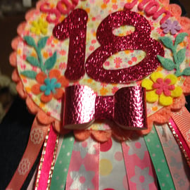 18th Birthday Age badge-Rosette Personalised