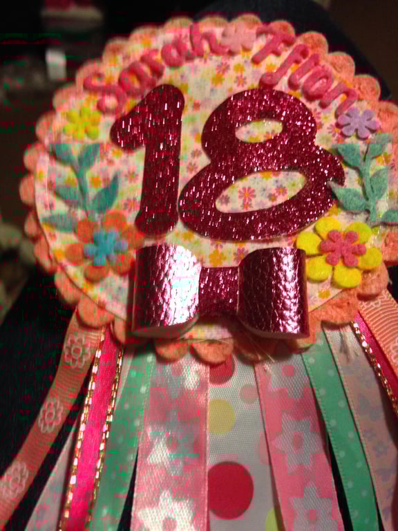 18th Birthday Age badge-Rosette Personalised