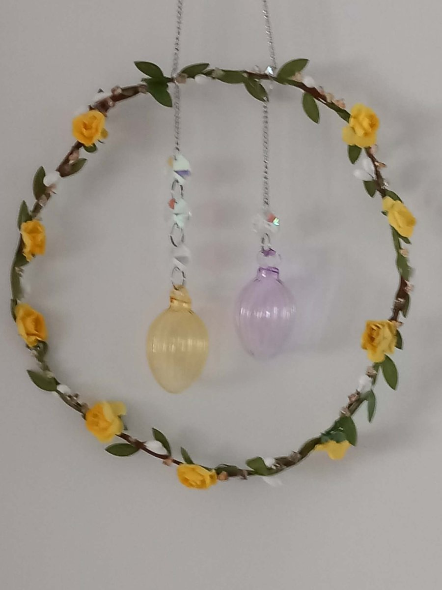Easter Sun Catcher Easter Egg Suncatcher glass Beads OOAK