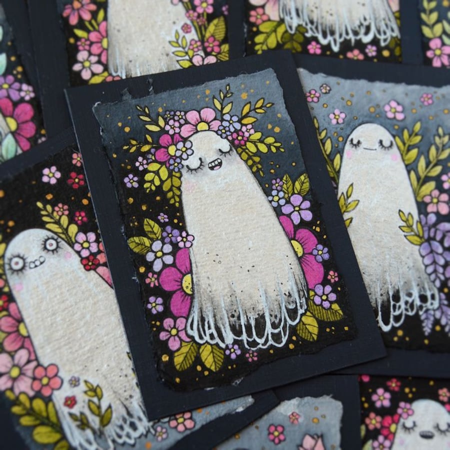 spring ghost - original aceo illustration