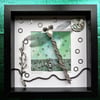 SALE Winter Emperor Beaded Dragonfly Box Frame Artwork