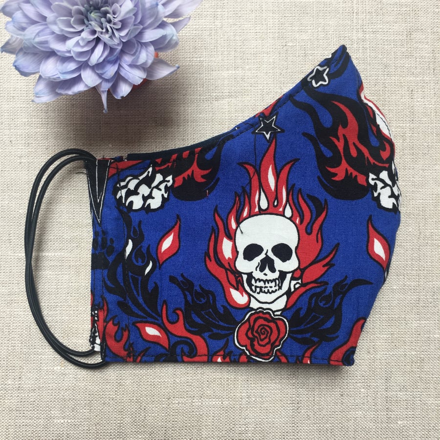 SALE Reusable Skulls Tattoo Halloween Fabric Face Mask Adult Child