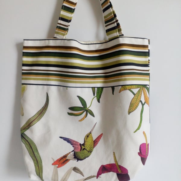 Bag, Tote bag, Shopping bag, cloth bag, Hummingbird, parrot, grocery bag
