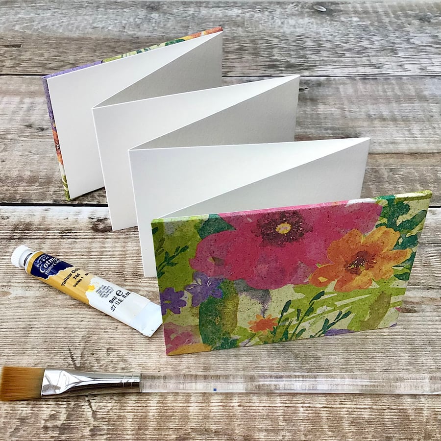 Mini Watercolour Sketchbook with Floral Paper