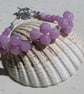 Lavender Amethyst Gemstone Beaded Bracelet "Enchanted Heather"