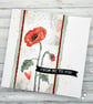 Red Poppy Card - handcrafted - thinking of you, all occasions, blank inside - Image 2