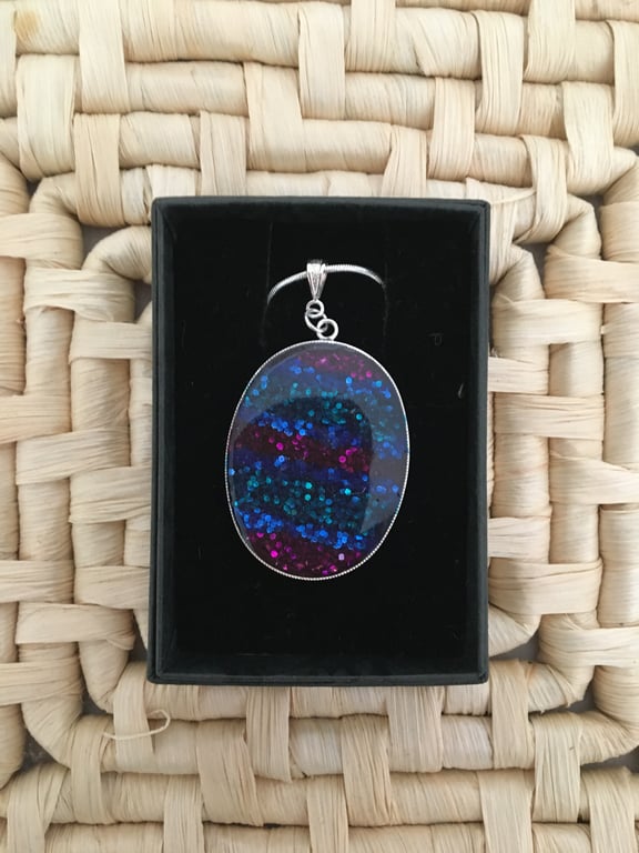 Beautiful Large Oval Tri-Coloured Pendant