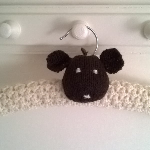 Childrens clothes hanger - woolly sheep lamb