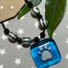 Fused glass pendant necklace