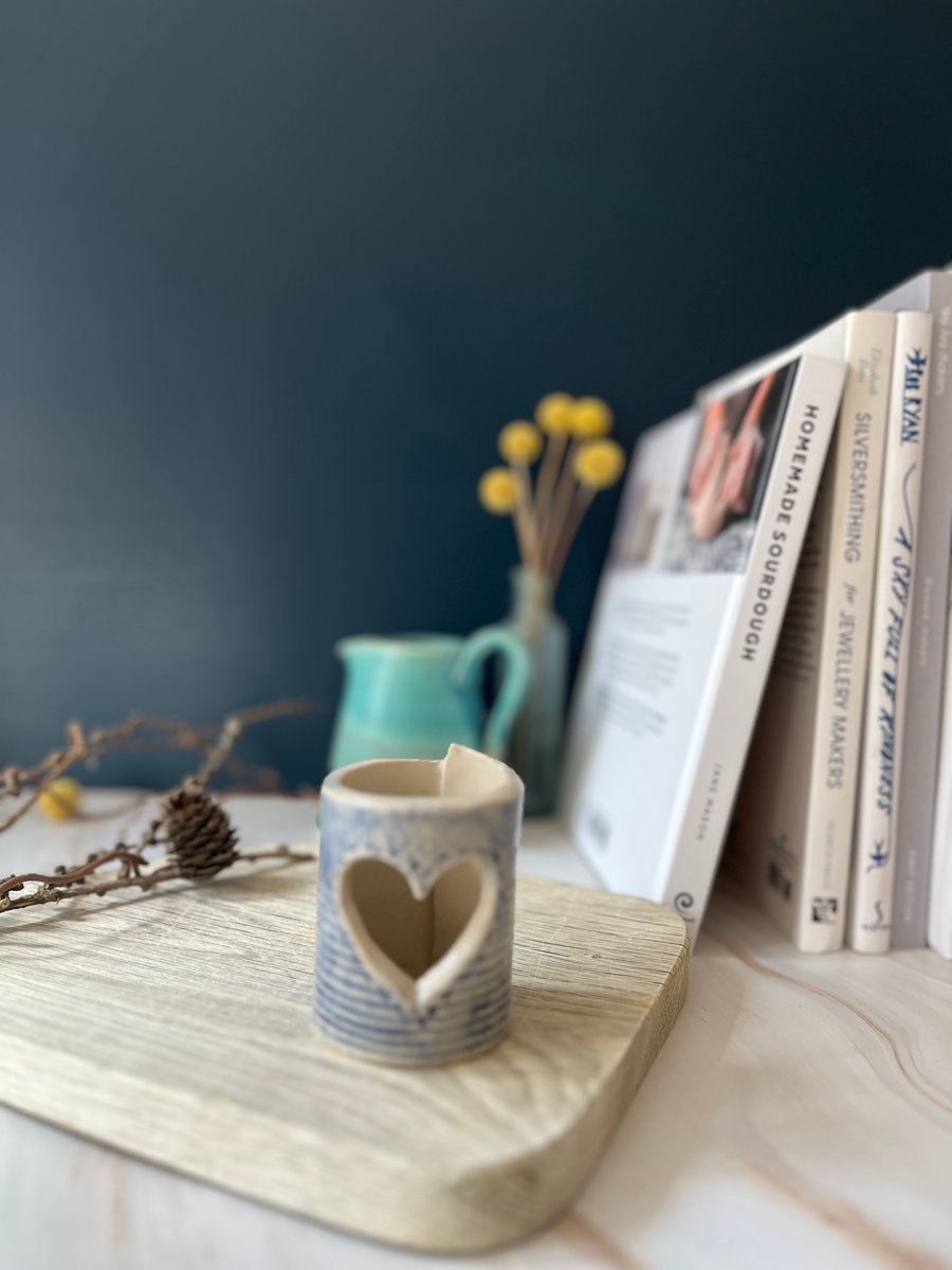 A Ceramic handmade heart tea light holder - 28 - Summer Studio Sale 