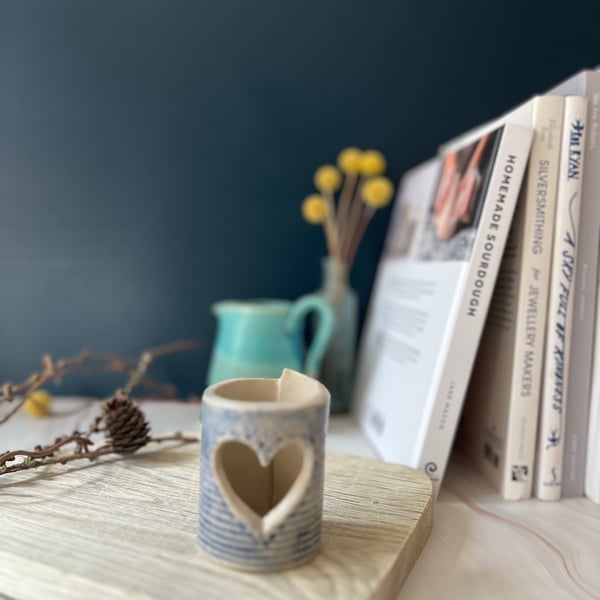 A Ceramic handmade heart tea light holder - 28 - Summer Studio Sale 