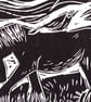 Hitching a Ride - small Lino print  - Image 2