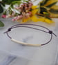 Friendship Bracelet-Purple Leather & silver tube - Image 2