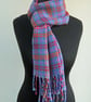 Handwoven Blue Tartan Scarf - Image 4