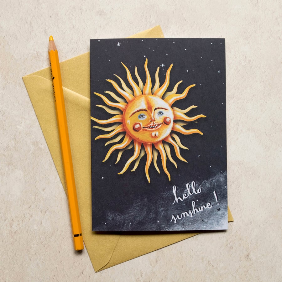 Sunny Stephen greeting card, A6. Blank inside