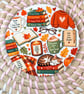 Cosy autumn reading inspired coaster, perfect cosy winter bookish gift - Image 1